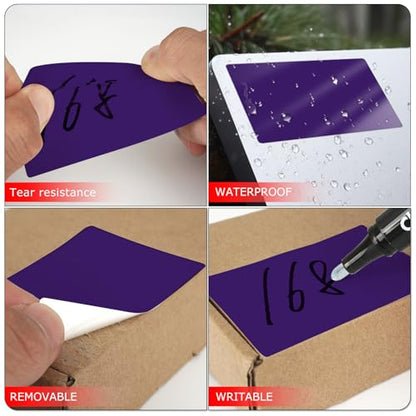 Purple Rectangle Labels 3" x 2" Color Coding Stickers Roll 500 Pcs - color: Purple
