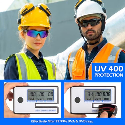 OXG Work Safety Glasses for Men Women, ANSI Z87.1 UV Protection - color: 12p-multicolor