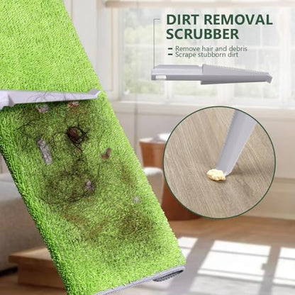Masthome Microfiber Flat Mop for Hardwood, Laminate Floor Cleaning - color: Green Professional