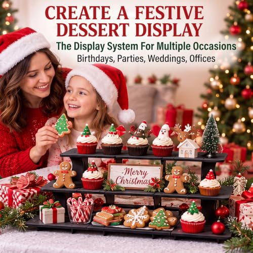 Unittype 3pcs 3tier Retail Display Farmers Market Display Stand, Black