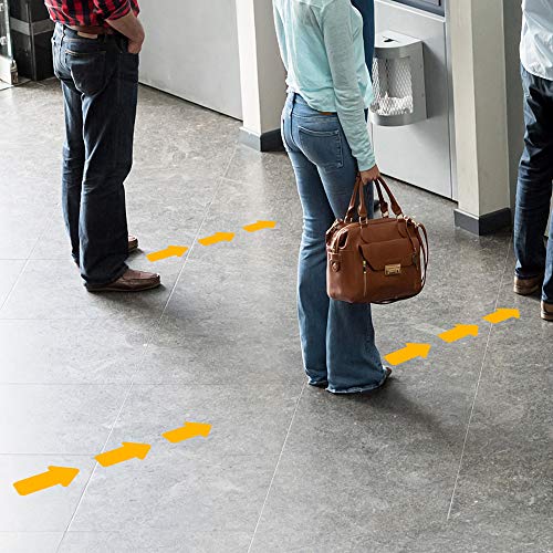 EVQ Orange Arrow Floor Sticker Tape 2 x 4 Inch Directional Vinyl 200 PCS - color: Orange, size: 2"×4"