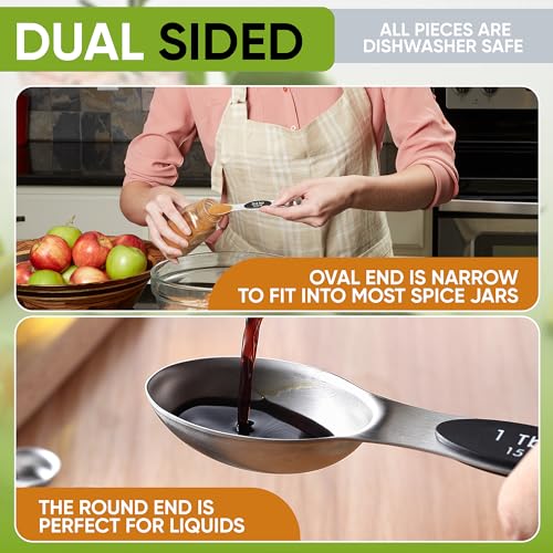 Spring Chef Magnetic Measuring Cups & Spoons Set of 15 with Levelers, Black - color: Black
