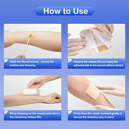 Niceful Silicone Foam Dressing 5“x5 10 Pcs, Gentle for Sensitive Skin - size: 5"x5"(10PCS）