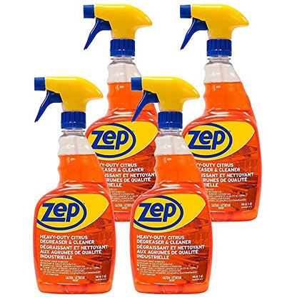 Zep Heavy-Duty Citrus Degreaser and Cleaner - 32 Ounce (Case of 4) CACIT324 - Restaurant Grade Degreaser and Cleaner Removes Oil, Grease, Adhesive, and Kitchen Soil