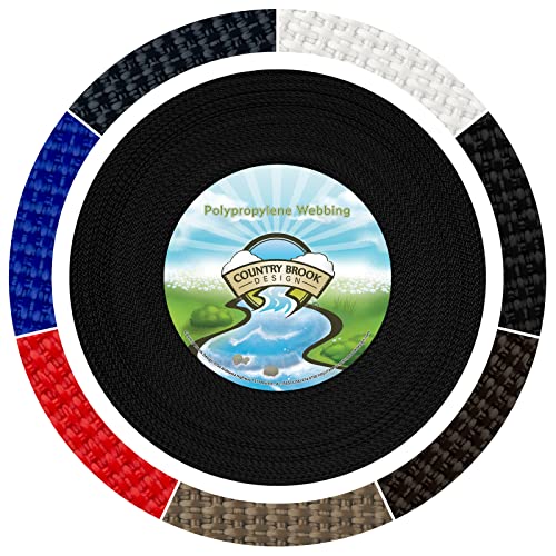 Country Brook Design - 1 1/2 Inch Black Polypropylene (Polypro) Webbing - size: 25 Yards (Pack of 1)