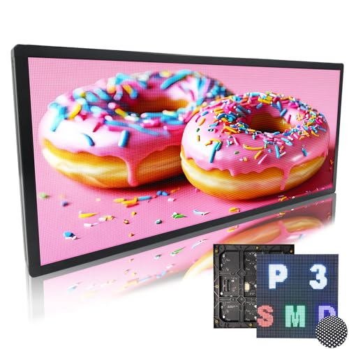 P3 Led Scrolling Programmable Signs, 320x128px High Resolution Digital LED Signage Displays, WIFI & USB Control Electronic Message Board Business Advertising Sign, Support Text/Image/Video 40"x18” - size: P3 40"x18"