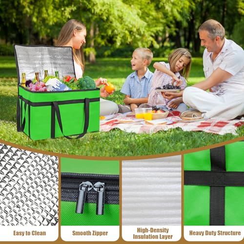 PEASUG Insulated Food Delivery Bag, XXXL Catering Bag for Keep Food Warming - color: Green, size: XXX-Large
