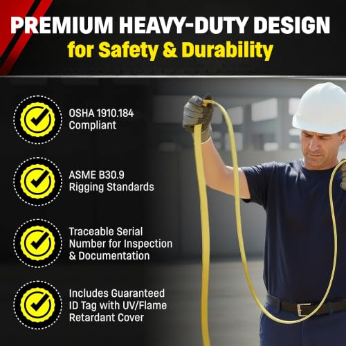 DD Sling 2 Inch x 25 Foot Nylon Lifting Sling – USA Made, 6,400 lb Vertical, 5,100 lb Choker, 12,800 lb Basket – 2-Ply Heavy Duty 900 Webbing, Type 4 Twisted Eye & Eye Rigging Sling - size: 2 in x 25 ft