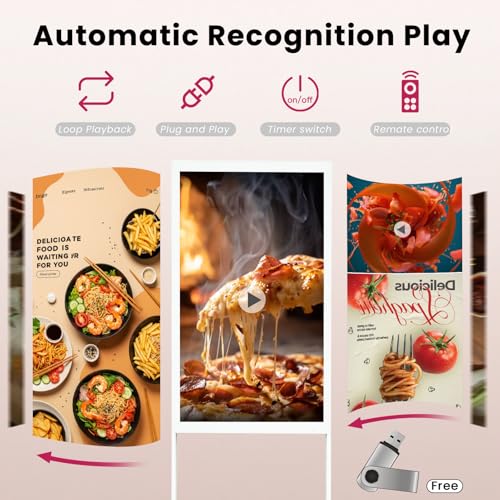 32" Digital Signage Display Kiosk Indoor Floor Standing Advertising White - size: 32 Inch-White