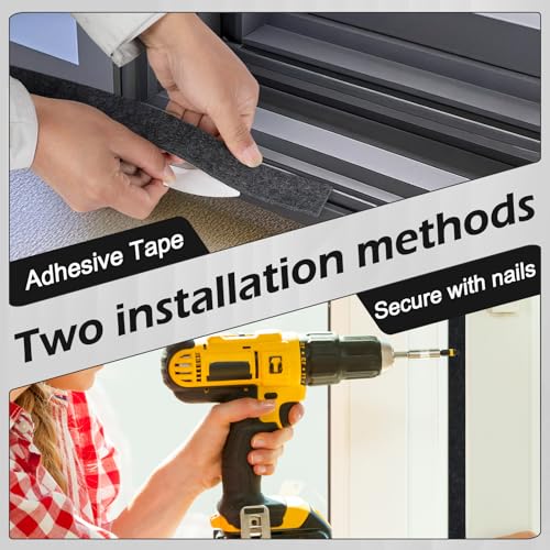 33 Ft Gray Weather Stripping Door Seal 1-1/4inch Wide 3/16inch Thick Adhesive Felt Tape for Doors and Windows Reusable Soundproof Felt Strip for Absorbing Water Condensation Moisture