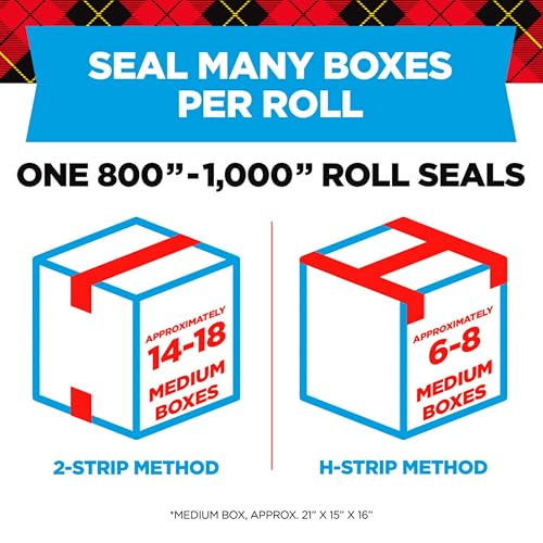 Scotch Heavy Duty Shipping Packing Tape, Clear, Shipping and Packaging Supplies, 1.88 in. x 27.7 yd., 1 Tape Roll with Dispenser (Pack of 2) - size: 2 Rolls