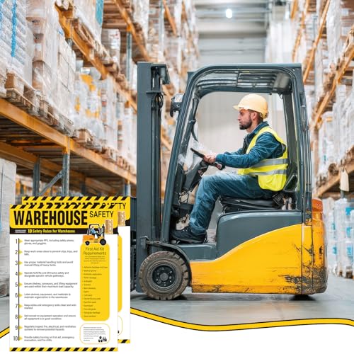 3 Pcs Workplace Safety Rules Poster, Warehouse - style: Warehouse