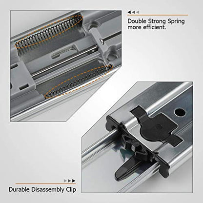 LONTAN 1 Pair Soft Close Drawer Slides 18 Inch Heavy Duty Cabinet Rails - color: Silver-Soft Close, size: 18 Inch - Drawer Slide