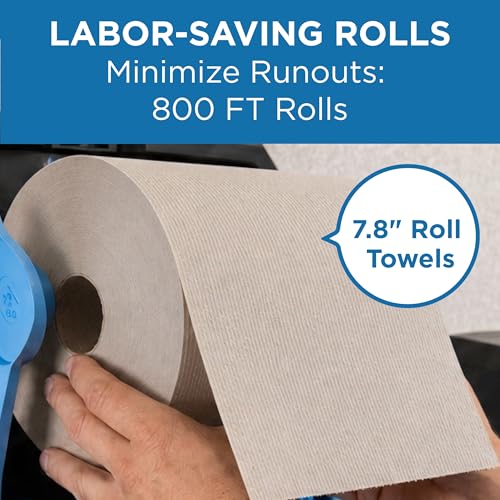 Pacific Blue Basic by Georgia-Pacific PRO Recycled Hardwound Paper Towel Rolls, Brown, 800 Feet Per Roll, 6 Rolls Per Case, 26301 - style: 6 Rolls