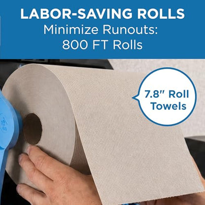 Pacific Blue Basic by Georgia-Pacific PRO Recycled Hardwound Paper Towel Rolls, Brown, 800 Feet Per Roll, 6 Rolls Per Case, 26301 - style: 6 Rolls