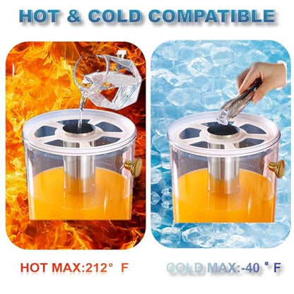 2.2 Gallon Drink Dispenser with Stand and Ice Core, Spigot and Ice Shovel - size: 2.2 Gallon / 8 L