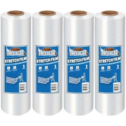 TAPEBEAR Stretch Wrap Film 15" x 760Ft Shrink Wrap Roll Industrial Strength - size: 15" x 760Ft x 4Rolls
