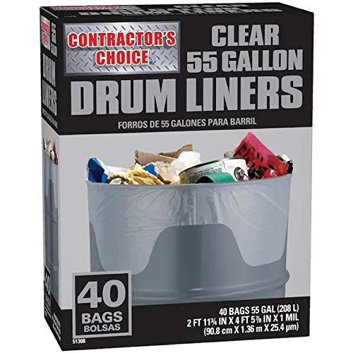 Contractor's Choice Contractor 40-Pack 55-Gallon Clear Plastic Construction Trash Bag
