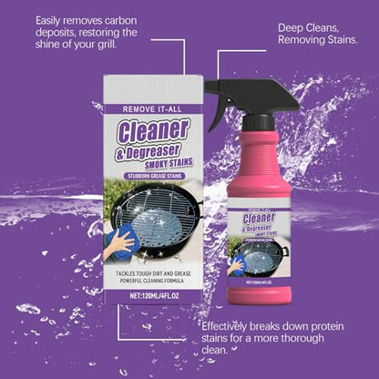 2Pcs Fast Acting Heavy Duty Grill Degreaser Spray, Heavy Duty BBQ Grill Degreaser, Outdoor Grills Cleaner, For Kitchen Grates and Racks