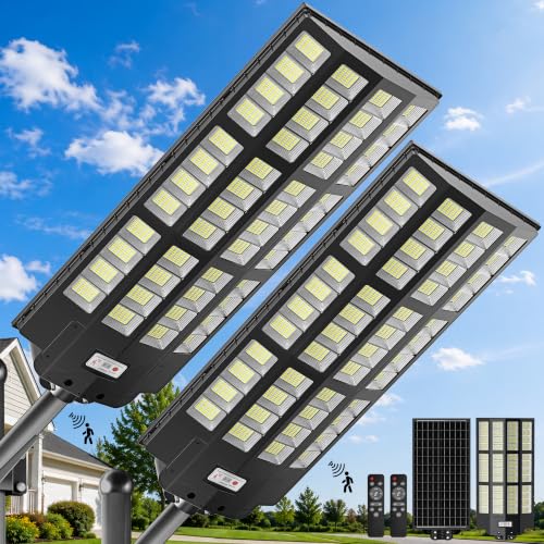 OKPRO Solar Street Light Outdoor, IP66 Waterproof Solar Lights Outdoor - size: 15000-2P