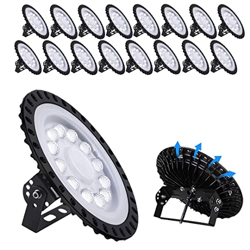 UFO LED High Bay Light 50W 16 Pack, 5000LM 6500K Daylight White Super Bright High Bay LED Light, IP65 Waterproof, Commercial Warehouse Lighting for Workshop Factory Barn Shop Garage Lighting Fixture - color: 50W 16 Pack