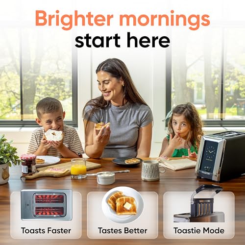 Revolution R180 Connect Touchscreen Smart Toaster with High-Speed InstaGLO Technology – Choose from 6 Bread Types, 7 Browning Levels, & Toastie Press Mode (Stainless Steel, 2-Slice) - color: Stainless Steel, style: R180 Connect