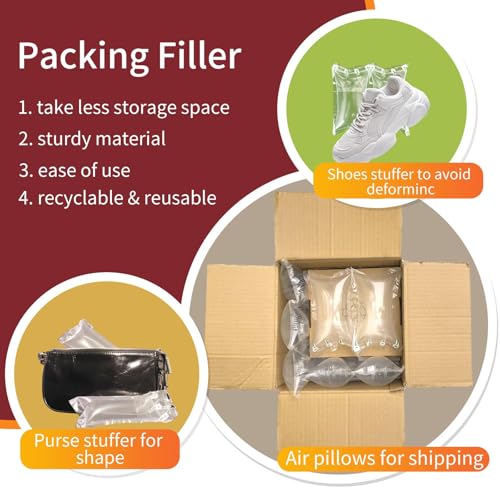 Air Pillows for Shipping 600 Count Inflatable Air Pockets Packaging Air Bags Cushioning Material, Box Filler Purse Stuffing to Keep Shape Alternative to Packing Peanuts 3.54'' x 7.87'' - size: 3.54" x 7.87" (600 Count)