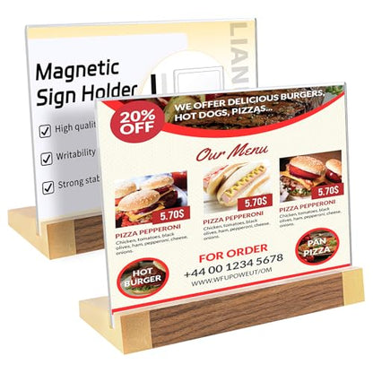 Acrylic Sign Holder 8.5 x 11, L-Shape Horizontal 2 Pack for Tabletop - size: 11*8.5 Inch