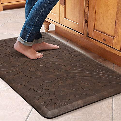 Kitchen Mat Cushioned Anti-Fatigue Comfort Standing Mat Rug for Home,Office - color: Brown, size: 1'8" x 2'6" (Rectangular)