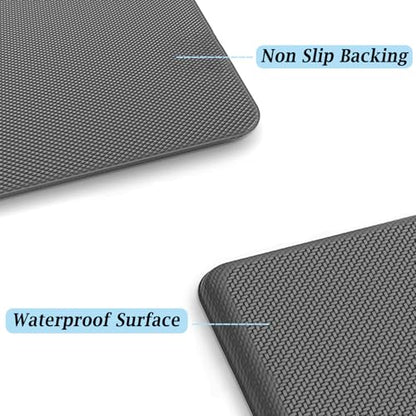 Artnice 0.75" Thick Anti Fatigue Kitchen Mats, Memory Foam Kitchen Rugs - color: Grey, size: 47.2"L x 20"W x 0.8"Th