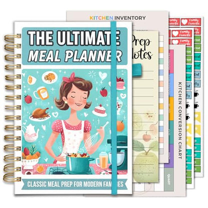 Life & Apples Weekly Meal Planner Notebook with Grocery List, Cooking - color: Cooking