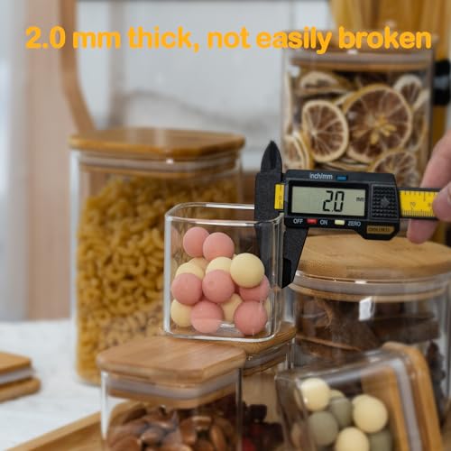 D2scrma 4oz/120ml Square Glass Spice Storage Containers with Lids 12-Pack - size: 4oz*12