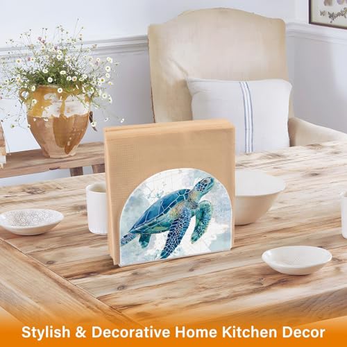Sea Turtle Pattern Napkin Holder for Table Acrylic Tissue Dispenser - color: sea turtle pattern