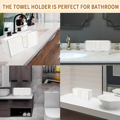 2 Pack Acrylic Paper Towel Holder, Countertop Napkin Dispenser for C-Fold
