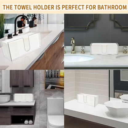 2 Pack Acrylic Paper Towel Holder, Countertop Napkin Dispenser for C-Fold