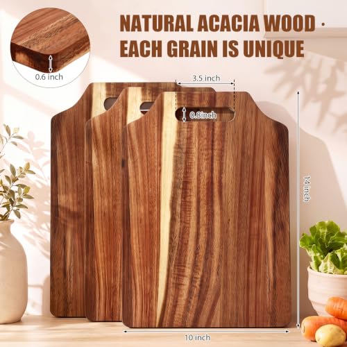 Roshtia 6 Pcs Wooden Cutting Boards 14x10'' Acacia Chopping Board, Retro - style: Retro