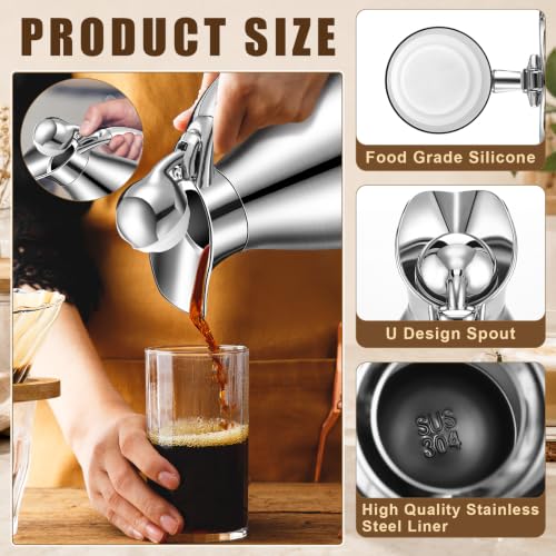 Uiifan 2 Pcs 68oz Thermal Coffee Carafe,Rose Gold, Sliver - color: Rose Gold, Sliver