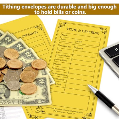 zmybcpack 500 pcs Kraft Tithe and Offering Envelopes for Church, 6.5"x3.5"