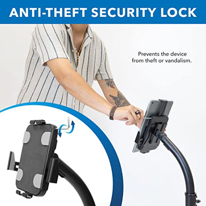 Mount-It! Anti-Theft Universal Tablet Floor Stand with Locking Clamp, Black
