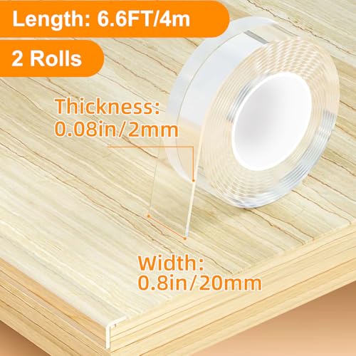CHENYA 2 Pack Clear Edge Protector Strip for Baby Proofing,9.84 FT - size: 2Rolls x 0.8in x 6.6FT