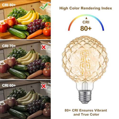 Dimmable Decorative Light Bulbs 60 Watt Pineapple LED Edison Bulb - color: 6w-2700k-amber