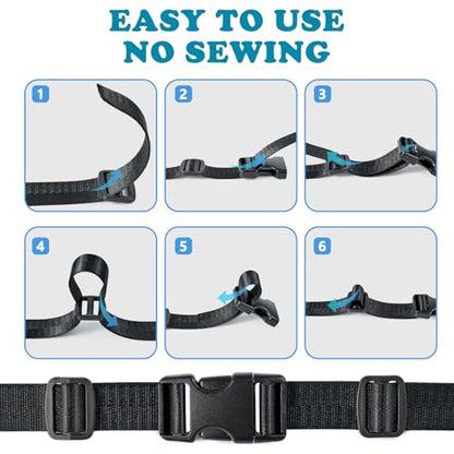 Buckle Straps Set 1-1/4'' - 6 Yards Nylon Webbing 1.25 inch, 6 PCS Dual Side Release Buckles, 12 PCS Tri-Glide Sliders, Heavy Duty Dual Adjustable No Sewing Kit - size: 1-1/4 inch