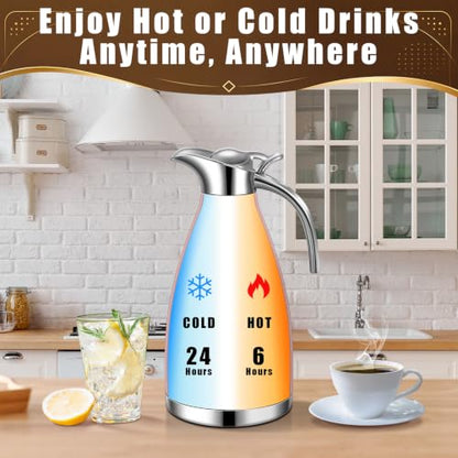 Uiifan 2 Pcs 68oz Thermal Coffee Carafe,Rose Gold, Sliver - color: Rose Gold, Sliver