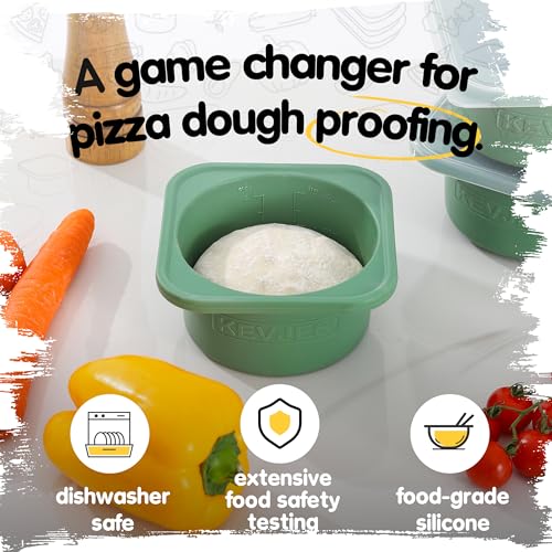 PLUS 1000ml Pizza Dough Proofing Containers, 2-Pack, Green - color: Green