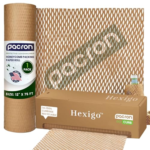 Honeycomb Packing Paper Roll 12" x 300', 1-Pack Recyclable Kraft