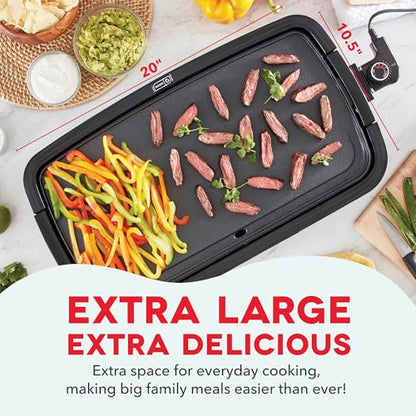 Dash Deluxe Everyday Electric Griddle, Removable Nonstick Plate, Red - color: Red