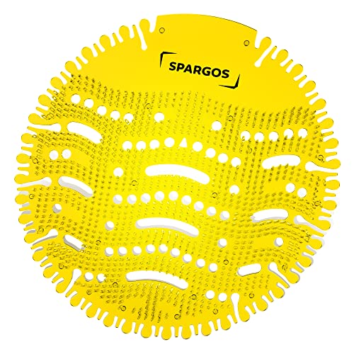 Spargos Urinal Screen Deodorizer, 12 Pack Lemon Mats - color: Yellow