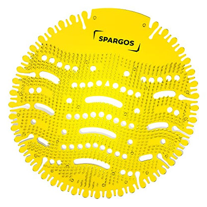 Spargos Urinal Screen Deodorizer, 12 Pack Lemon Mats - color: Yellow