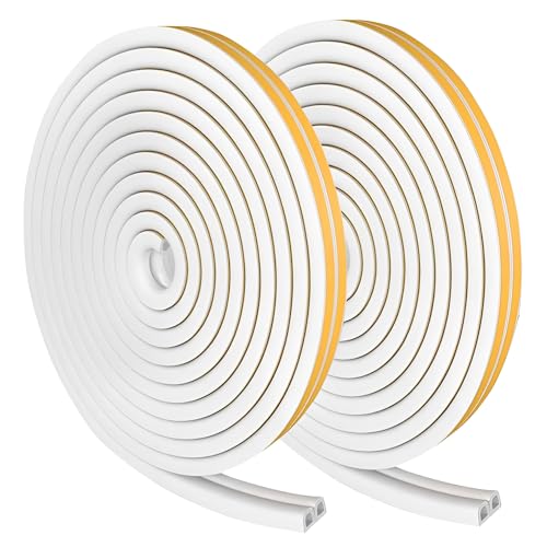 Weather Stripping Door Seal Strip, 65.6Ft Windows Insulation Tape, White - color: White, size: 65.6Ft