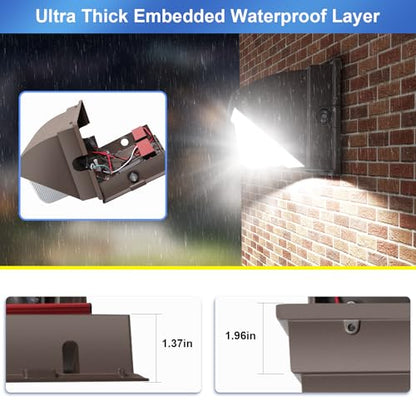 LED Wall Pack Lights Outdoor Dusk to Dawn Photocell 800W Eqv Bright 18000LM LED Exterior Buildings Security Lighting 5000K 120W LED Flood Wall Light 100V-277V IP65 Waterproof for Yard 6 Pack - size: Large/120/with photocell-6Pack